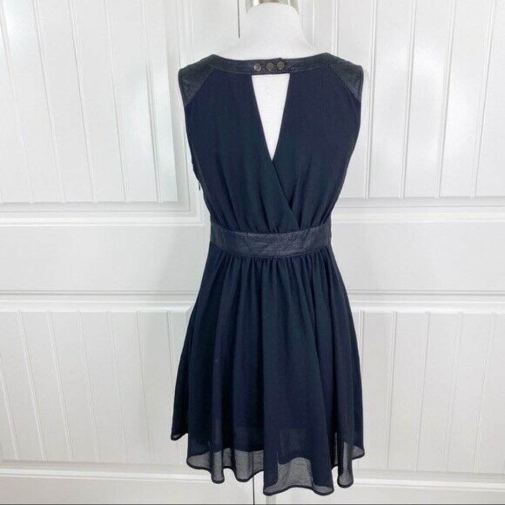 Black Dress with Leather Detail